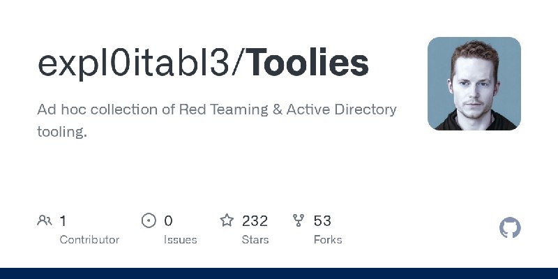 GitHub - expl0itabl3/Toolies: Ad hoc collection of Red Teaming & Active Directory tooling.