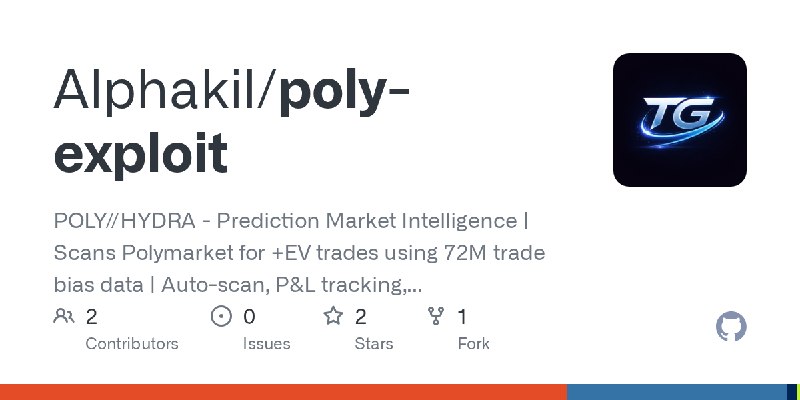 GitHub - Alphakil/poly-exploit: POLY//HYDRA - Prediction Market Intelligence | Scans Polymarket for +EV trades using 72M trade…