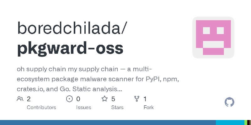 GitHub - boredchilada/pkgward-oss: oh supply chain my supply chain — a multi-ecosystem package malware scanner for PyPI, npm, crates.io…