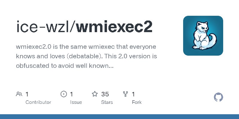 GitHub - ice-wzl/wmiexec2: wmiexec2.0 is the same wmiexec that everyone knows and loves (debatable).  This 2.0 version is obfuscated…
