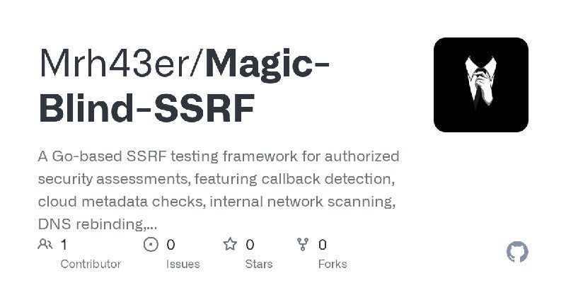 GitHub - Mrh43er/Magic-Blind-SSRF: A Go-based SSRF testing framework for authorized security assessments, featuring callback detection…