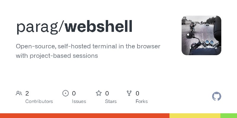 GitHub - parag/webshell: Open-source, self-hosted terminal in the browser with project-based sessions