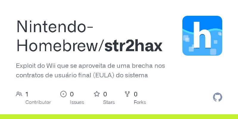 GitHub - Nintendo-Homebrew/str2hax: Exploit do Wii que se aproveita de uma brecha nos contratos de usuário final (EULA) do sistema