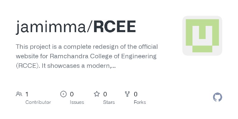 GitHub - jamimma/RCEE: This project is a complete redesign of the official website for Ramchandra College of Engineering (RCCE).…