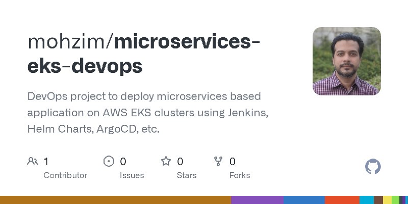 GitHub - mohzim/microservices-eks-devops: DevOps project to deploy microservices based application on AWS EKS clusters using Jenkins…