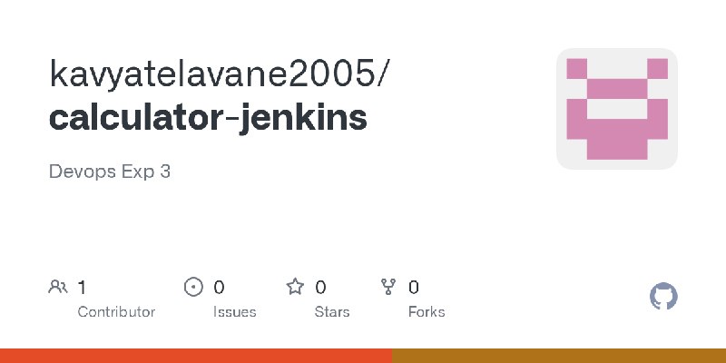 GitHub - kavyatelavane2005/calculator-jenkins: Devops Exp 3