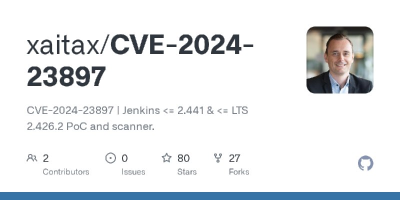 GitHub - xaitax/CVE-2024-23897: CVE-2024-23897 | Jenkins <= 2.441 & <= LTS 2.426.2 PoC and scanner.