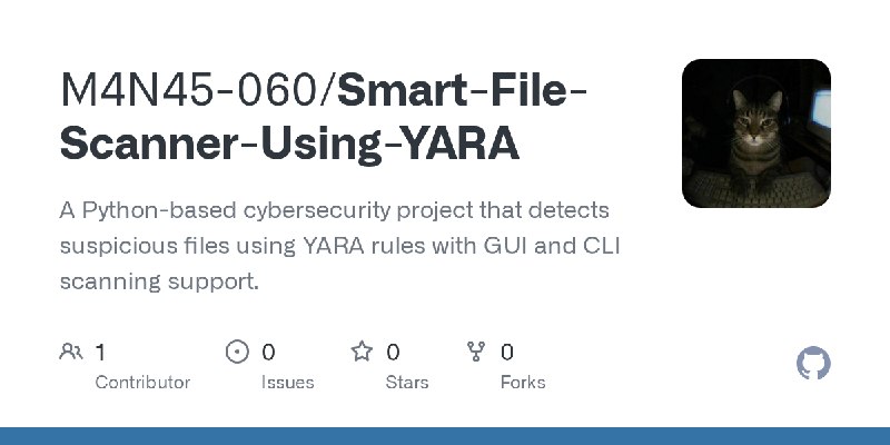 GitHub - M4N45-060/Smart-File-Scanner-Using-YARA: A Python-based cybersecurity project that detects suspicious files using YARA…