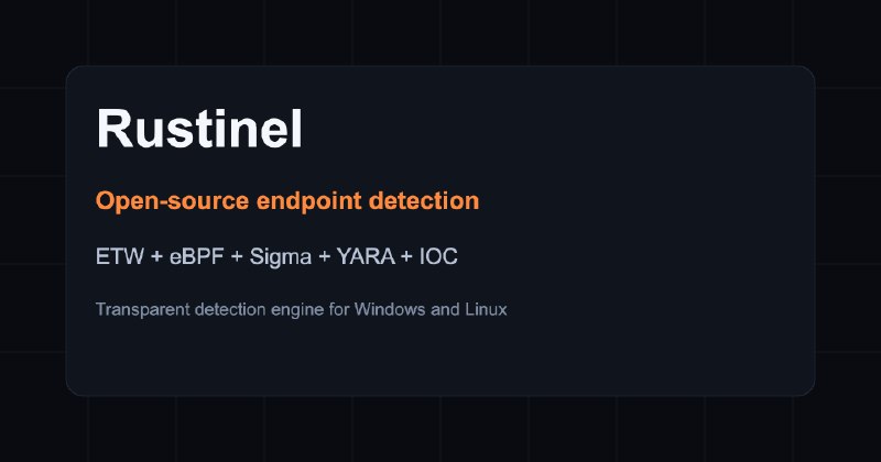 GitHub - Karib0u/rustinel-rules: Official, curated detection content (Sigma, YARA, IOC packs) for the Rustinel endpoint detection…