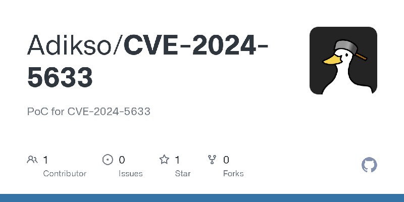 GitHub - Adikso/CVE-2024-5633: PoC for CVE-2024-5633