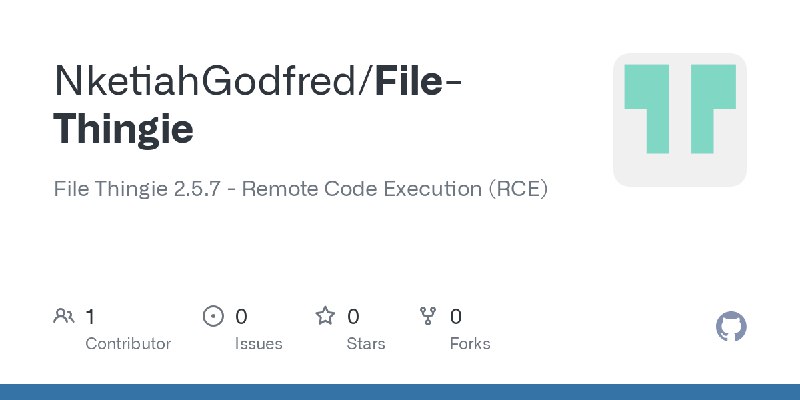 GitHub - NketiahGodfred/File-Thingie: File Thingie 2.5.7 - Remote Code Execution (RCE)