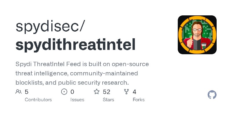 GitHub - spydisec/spydithreatintel: Spydi ThreatIntel Feed is built on open-source threat intelligence, community-maintained blocklists…
