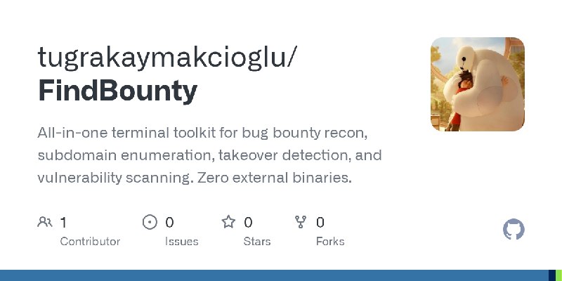 GitHub - tugrakaymakcioglu/FindBounty: All-in-one terminal toolkit for bug bounty recon, subdomain enumeration, takeover detection…