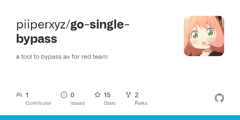 GitHub - piiperxyz/go-single-bypass: a tool to bypass av for red team