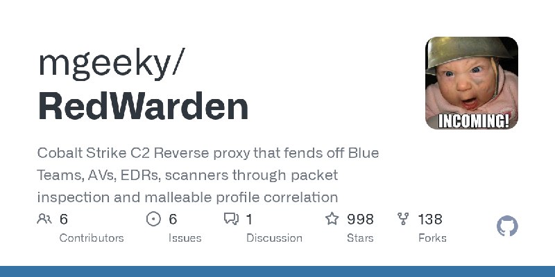 GitHub - mgeeky/RedWarden: Cobalt Strike C2 Reverse proxy that fends off Blue Teams, AVs, EDRs, scanners through packet inspection…