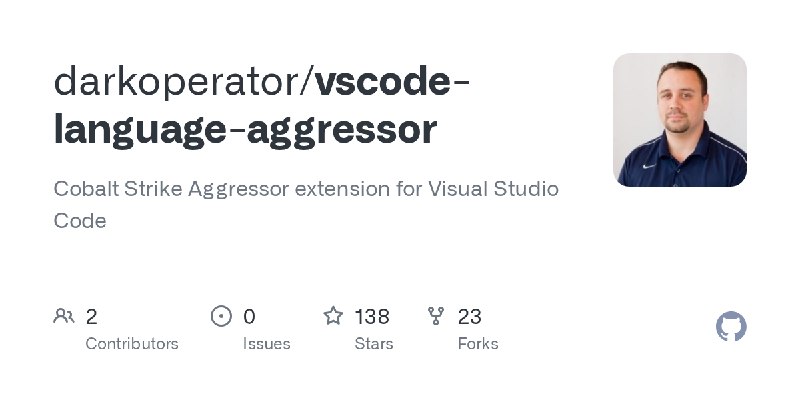 GitHub - darkoperator/vscode-language-aggressor: Cobalt Strike Aggressor extension for Visual Studio Code