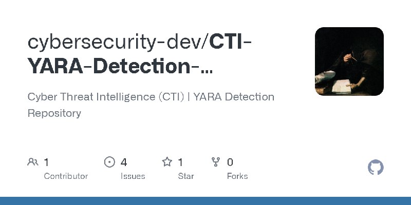 GitHub - cybersecurity-dev/CTI-YARA-Detection-Repository: Cyber Threat Intelligence (CTI) | YARA Detection Repository