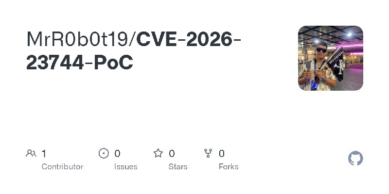 GitHub - MrR0b0t19/CVE-2026-23744-PoC