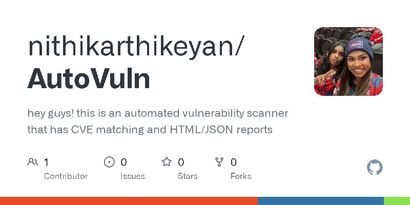 GitHub - nithikarthikeyan/AutoVuln: hey guys! this is an automated vulnerability scanner that has CVE matching and HTML/JSON reports