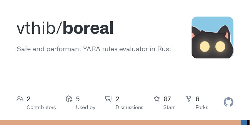 GitHub - vthib/boreal: Safe and performant YARA rules evaluator in Rust