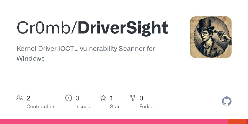 GitHub - Cr0mb/DriverSight: Kernel Driver IOCTL Vulnerability Scanner for Windows