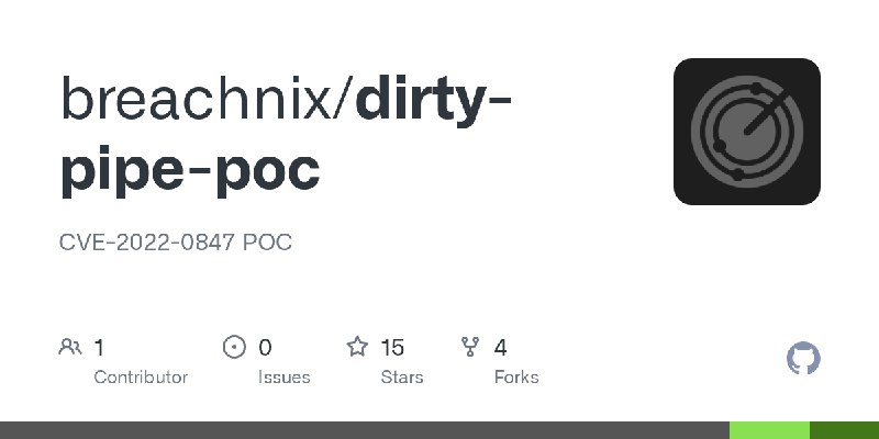 GitHub - breachnix/dirty-pipe-poc: CVE-2022-0847 POC