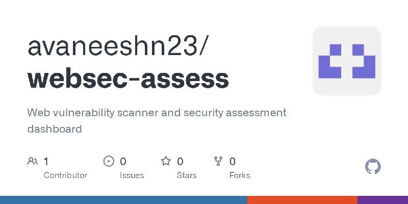GitHub - avaneeshn23/websec-assess: Web vulnerability scanner and security assessment dashboard