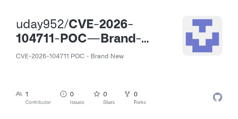 GitHub - uday952/CVE-2026-104711-POC---Brand-New: CVE-2026-104711 POC - Brand New