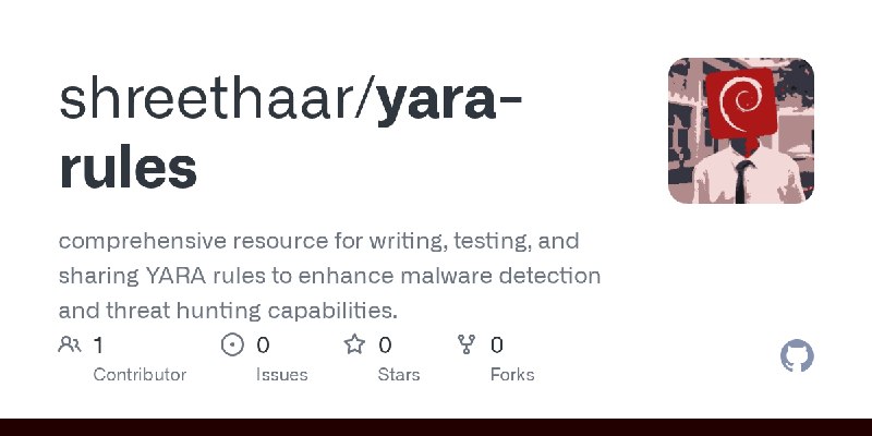 GitHub - shreethaar/yara-rules: comprehensive resource for writing, testing, and sharing YARA rules to enhance malware detection…