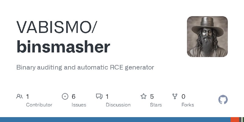 GitHub - VABISMO/binsmasher: Binary auditing and automatic RCE generator