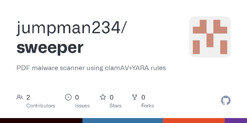 GitHub - jumpman234/sweeper: PDF malware scanner using clamAV+YARA rules