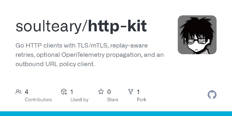 GitHub - soulteary/http-kit: Go HTTP clients with TLS/mTLS, replay-aware retries, optional OpenTelemetry propagation, and an outbound…