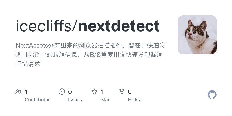 GitHub - icecliffs/nextdetect: NextAssets分离出来的浏览器扫描插件，皆在于快速发现目标资产的漏洞信息，从B/S角度出发快速发起漏洞扫描请求