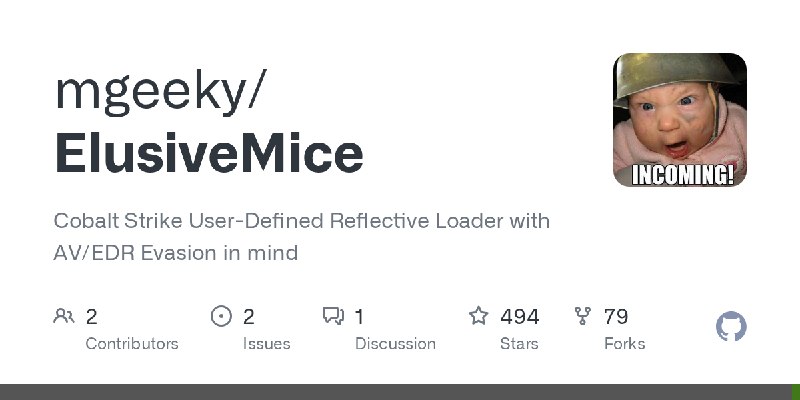 GitHub - mgeeky/ElusiveMice: Cobalt Strike User-Defined Reflective Loader with AV/EDR Evasion in mind