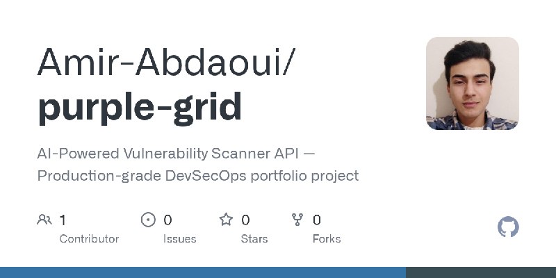 GitHub - Amir-Abdaoui/purple-grid: AI-Powered Vulnerability Scanner API — Production-grade DevSecOps portfolio project