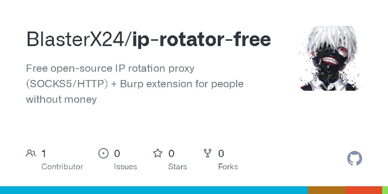 GitHub - BlasterX24/ip-rotator-free: Free open-source IP rotation proxy (SOCKS5/HTTP) + Burp extension for people without money