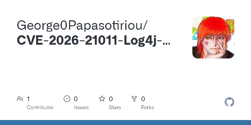 GitHub - George0Papasotiriou/CVE-2026-21011-Log4j-style-JNDI-Injection-in-Custom-Logger-Simulated-