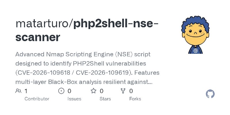 GitHub - matarturo/php2shell-nse-scanner: Advanced Nmap Scripting Engine (NSE) script designed to identify PHP2Shell vulnerabilities…