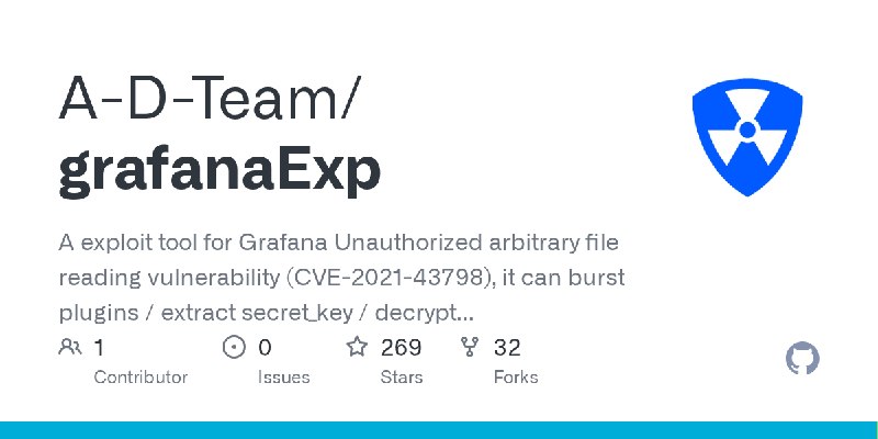 GitHub - A-D-Team/grafanaExp: A exploit tool for Grafana Unauthorized arbitrary file reading vulnerability (CVE-2021-43798), it…