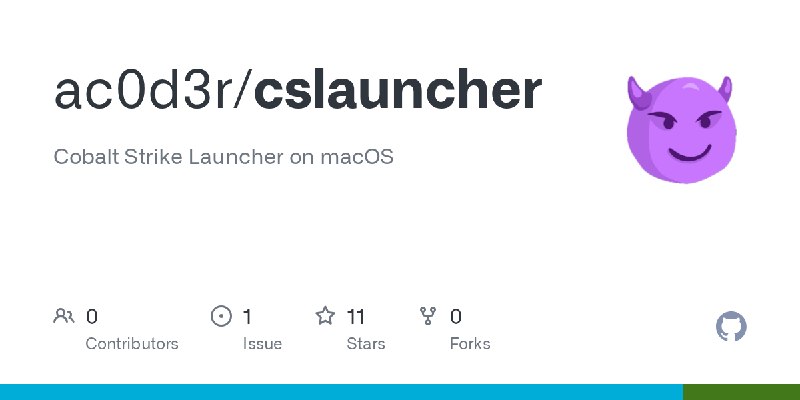 GitHub - ac0d3r/cslauncher: Cobalt Strike Launcher on macOS