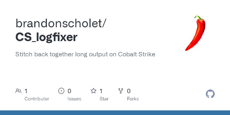 GitHub - brandonscholet/CS_logfixer: Stitch back together long output on Cobalt Strike