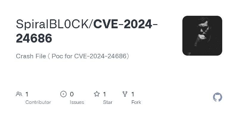GitHub - SpiralBL0CK/CVE-2024-24686: Crash File ( Poc for CVE-2024-24686)