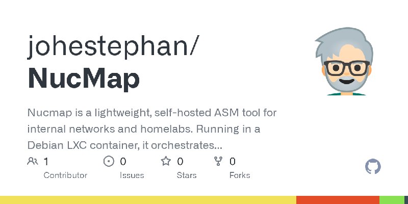 GitHub - johestephan/NucMap: Nucmap is a lightweight, self-hosted ASM tool for internal networks and homelabs. Running in a Debian…