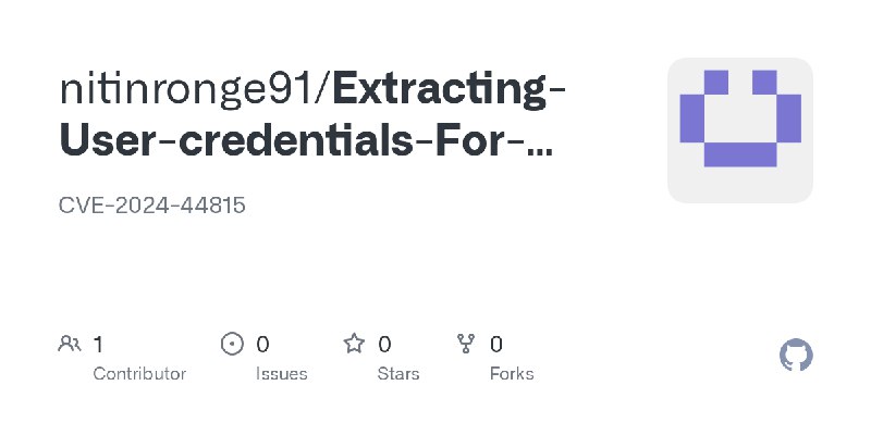 GitHub - nitinronge91/Extracting-User-credentials-For-Web-portal-and-WiFi-AP-For-Hathway-Router-CVE-2024-44815-: CVE-2024-44815