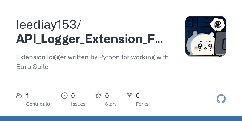 GitHub - leediay153/API_Logger_Extension_For-Burp: Extension logger written by Python for working with Burp Suite
