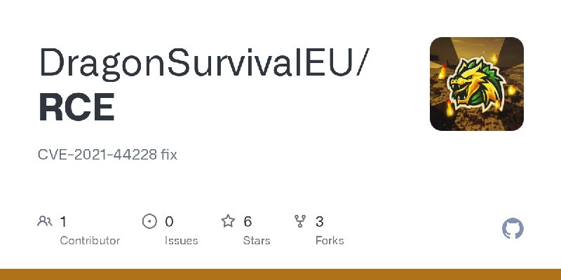 GitHub - DragonSurvivalEU/RCE: CVE-2021-44228 fix