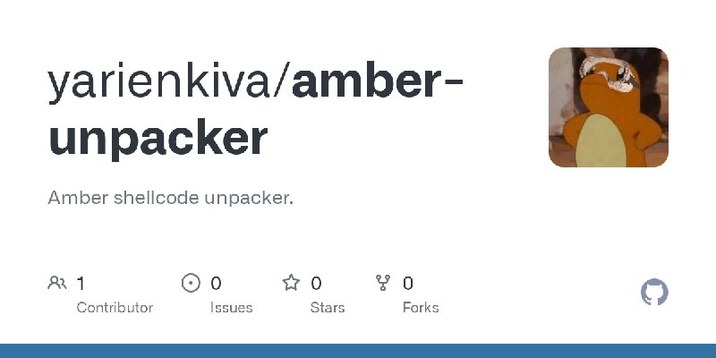 GitHub - yarienkiva/amber-unpacker: Amber shellcode unpacker.
