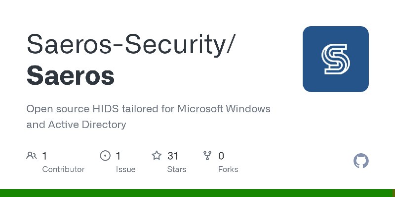 GitHub - Saeros-Security/Saeros: Open source HIDS tailored for Microsoft Windows and Active Directory