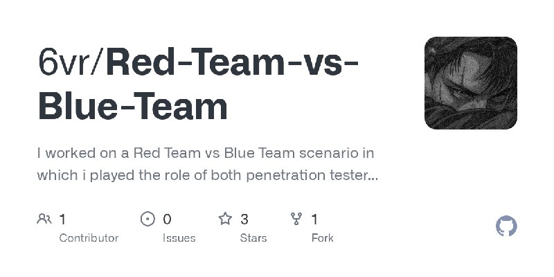 GitHub - 6vr/Red-Team-vs-Blue-Team: I worked on a Red Team vs Blue Team scenario in which i played the role of both penetration…