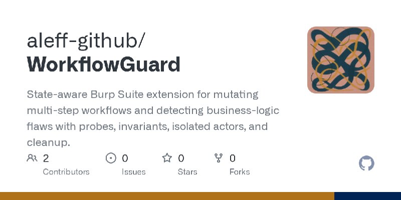 GitHub - aleff-github/WorkflowGuard: State-aware Burp Suite extension for mutating multi-step workflows and detecting business…